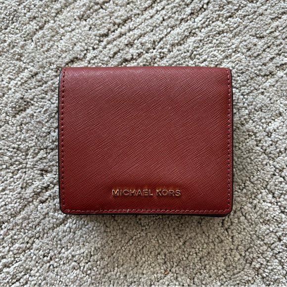 Michael Kors Red Bi-Fold Snap Wallet - Picture 1 of 13